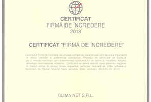 In 2018 am obtinut certificatul Firma de incredere